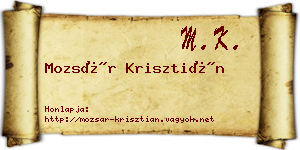 Mozsár Krisztián névjegykártya