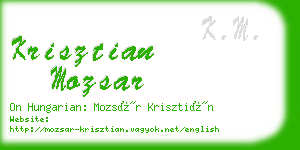 krisztian mozsar business card